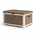 Aufbewahrungstruhe 120 x 55 x 60 cm aus Kunststoff Braun Beige - Sitzbank mit Deckel