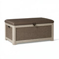 Garten Aufbewahrungsbox 120 x 55 x 60 cm Kunststoff Braun/Grau Flechtoptik mit Deckel