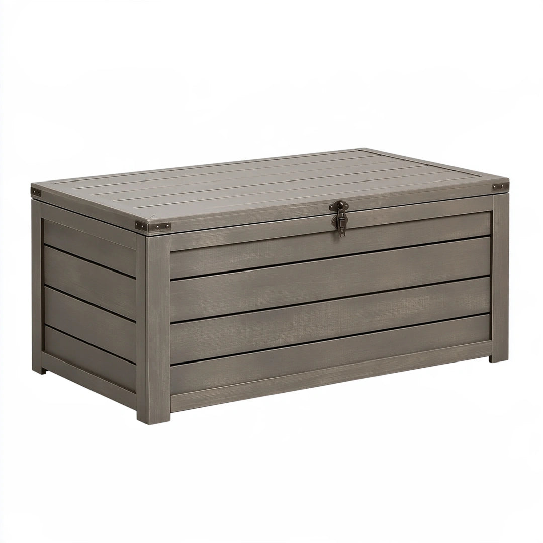 Auflagenbox 120 x 60 x 63 cm Kunststoff Grau mit Deckel für Außenbereich