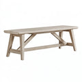 Sitzbank 180 cm aus Holz in Natur - Landhausstil mit Verstrebungen
